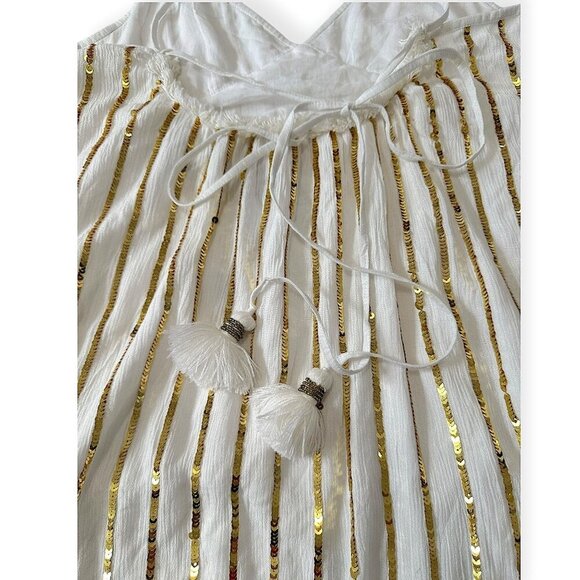 Sundress Madeline Dress in Off White & Gold Sequins, Size XS, New with tag - Picture 12 of 15